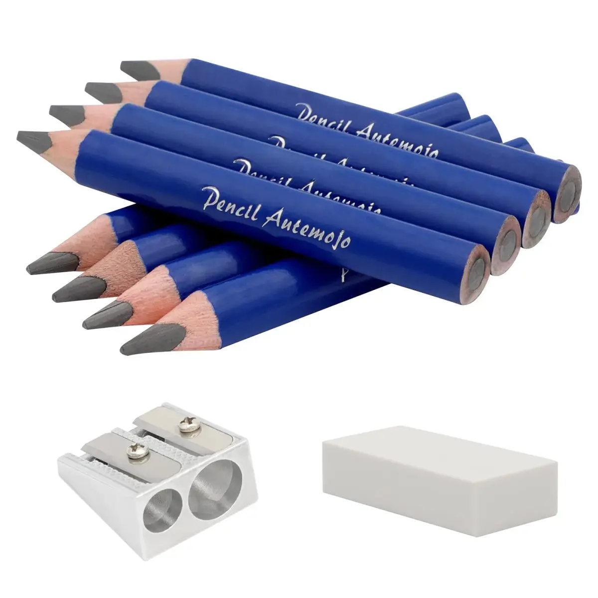 AUTEMOJO Triangular Fat Pencils 3.5-inch (88.9mm) | 5mm Core, Pack of 8 - main product image