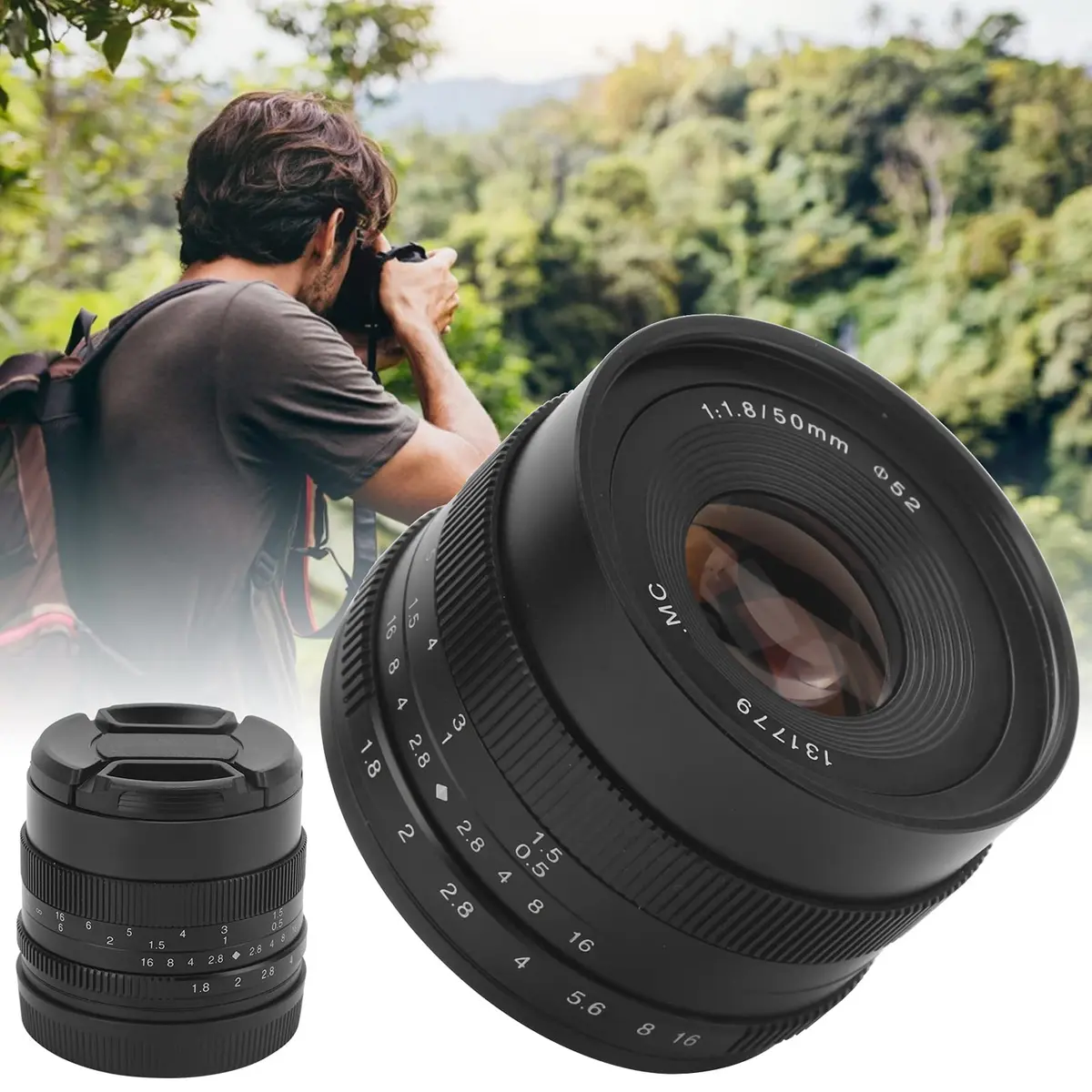 Archuu 50mm F1.8 FX Mount Lens | Large Aperture, All Metal, Compact for Fuji XT4/XS10/XT3/XT30 - view 4
