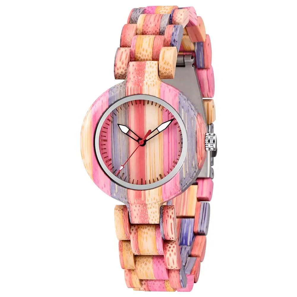 Dentily Rainbow Wooden Watch 35mm | Natural Quartz, Adjustable, Lightweight for Women - main product image