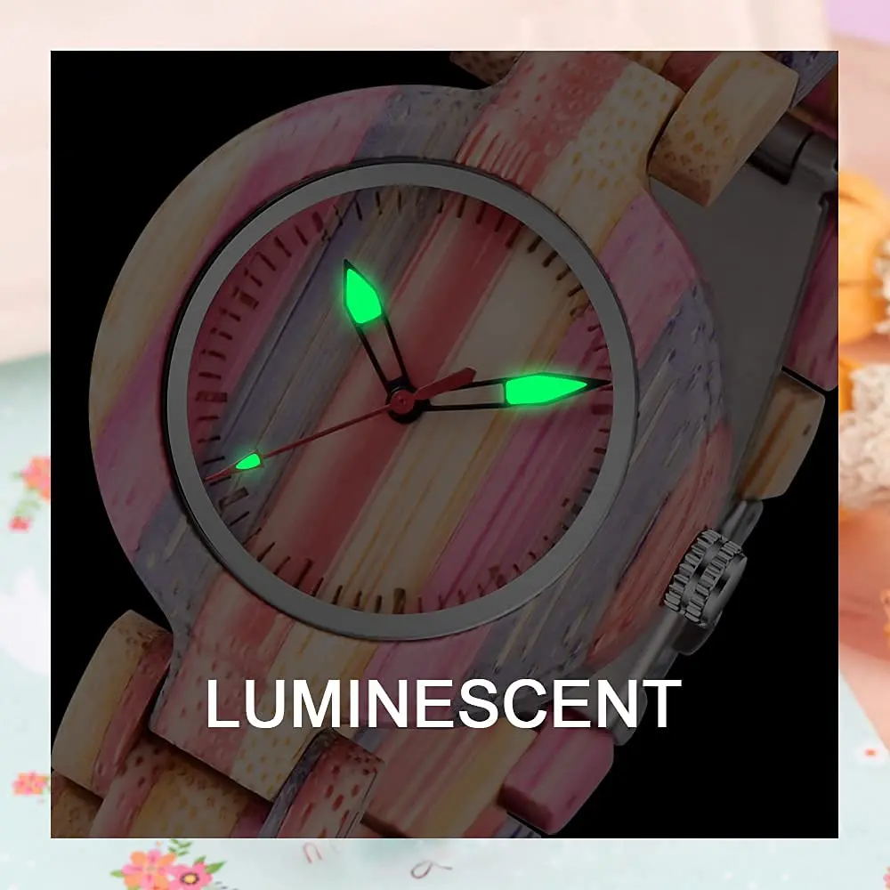 Dentily Rainbow Wooden Watch 35mm | Natural Quartz, Adjustable, Lightweight for Women - view 3