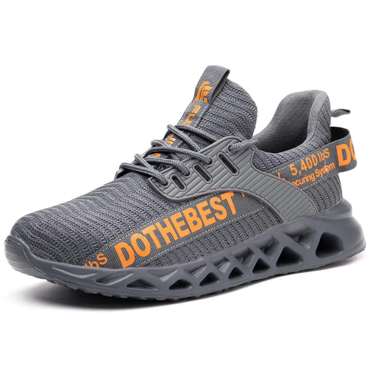 Furuian Steel Toe Shoes for Men Women | Slip-On Safety Work Shoes 6 Men/5.5 Women (Grey) - main product image
