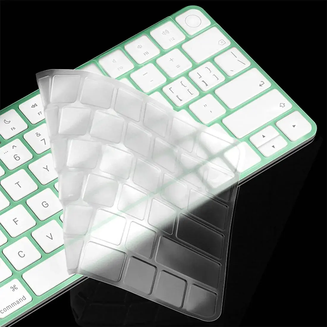 CASEDAO Transparent TPU Keyboard Cover Skin for 2024 2023 2021 iMac 24-inch Magic Keyboard US Layout (1-Pack) - view 2