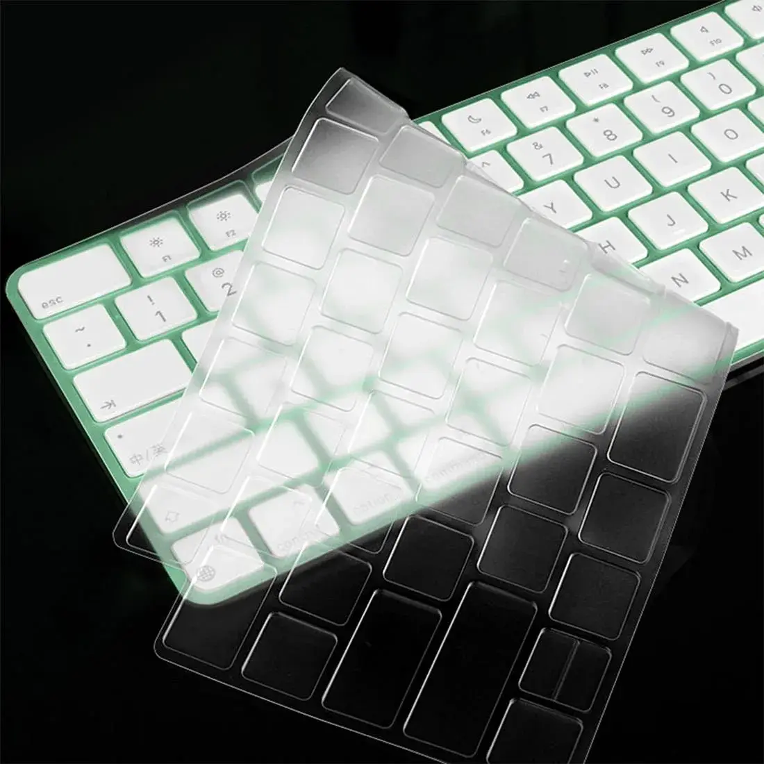 CASEDAO Transparent TPU Keyboard Cover Skin for 2024 2023 2021 iMac 24-inch Magic Keyboard US Layout (1-Pack) - view 3