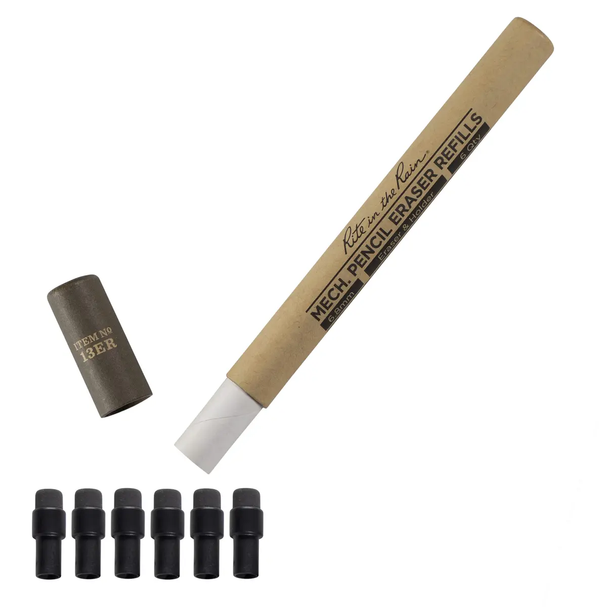 Rite in the Rain Weatherproof Eraser Refill | 6 Pack for All-Weather Notes - main product image