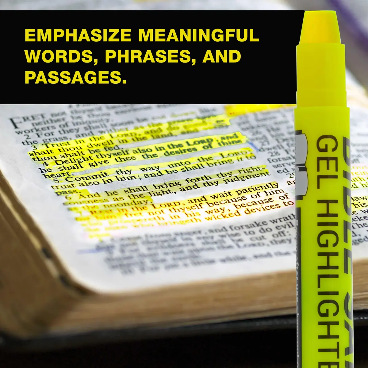 US Office Supply Bible Safe Highlighter Set of 6, Neon Yellow | No Bleed, Pastel Gel Markers for Bible & Journaling - view 4