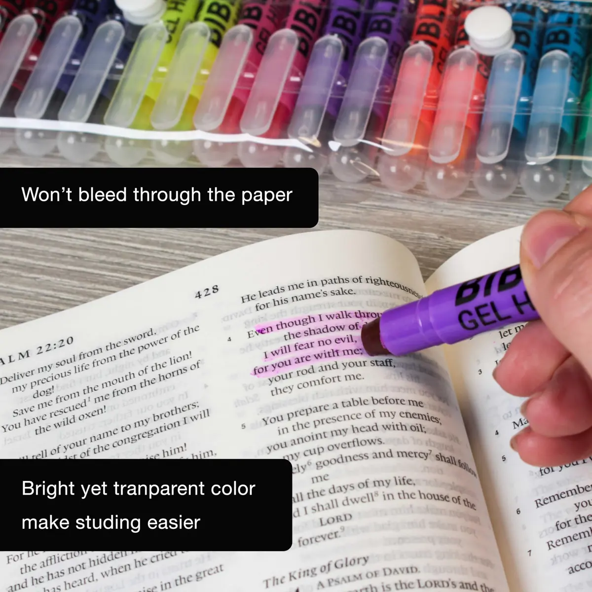 US Office Supply Bible Safe Highlighter Set of 12 | No Bleed Pastel Markers for Bible Study - view 6