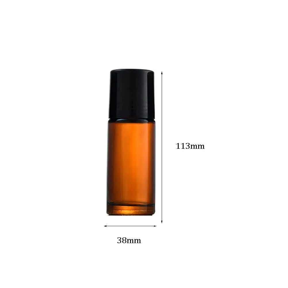 Wresty 50ml Amber Glass Roll On Bottle | Leak-Proof Essential Oil Container for Travel & Cosmetics - view 2