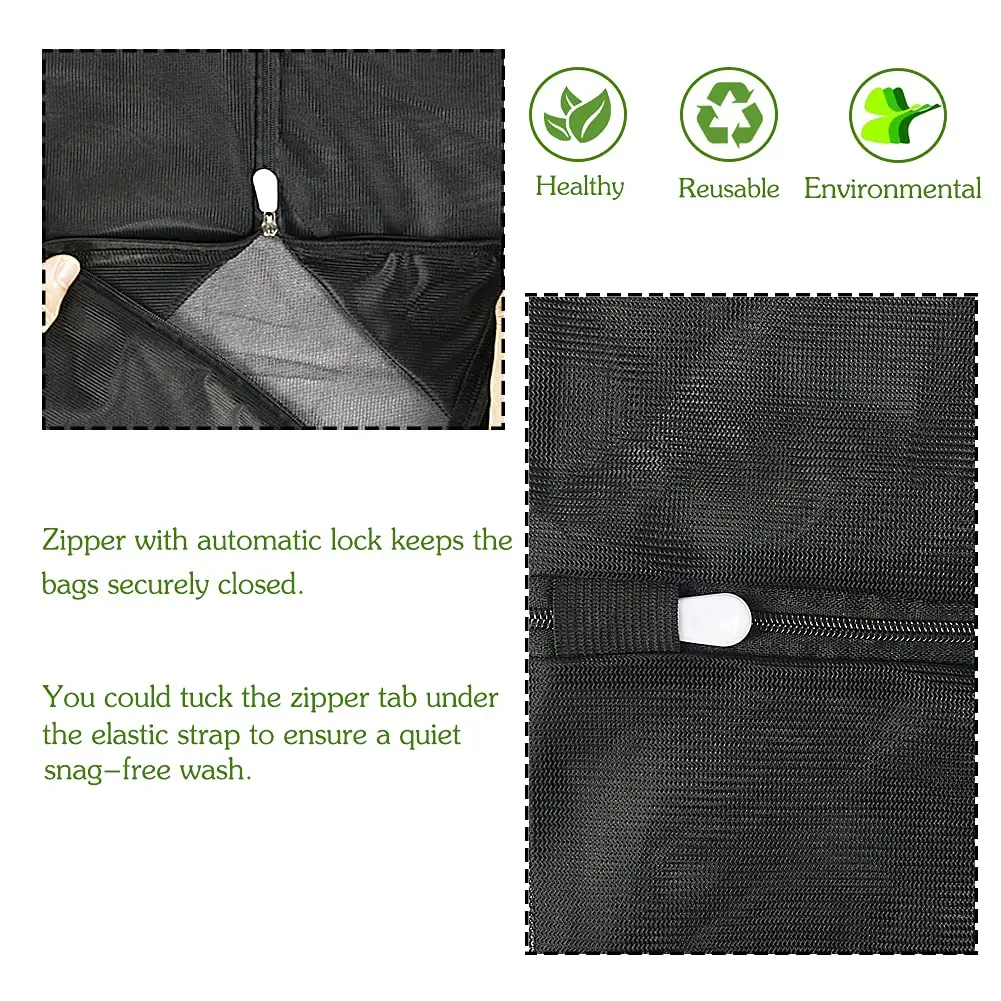 Tenn Well Extra Large Mesh Laundry Bags with Zipper (2-Pack, 110 x 90cm / 43 x 35 Inches) | Durable Wash Bags for Delicates, Bedding, Travel - view 4