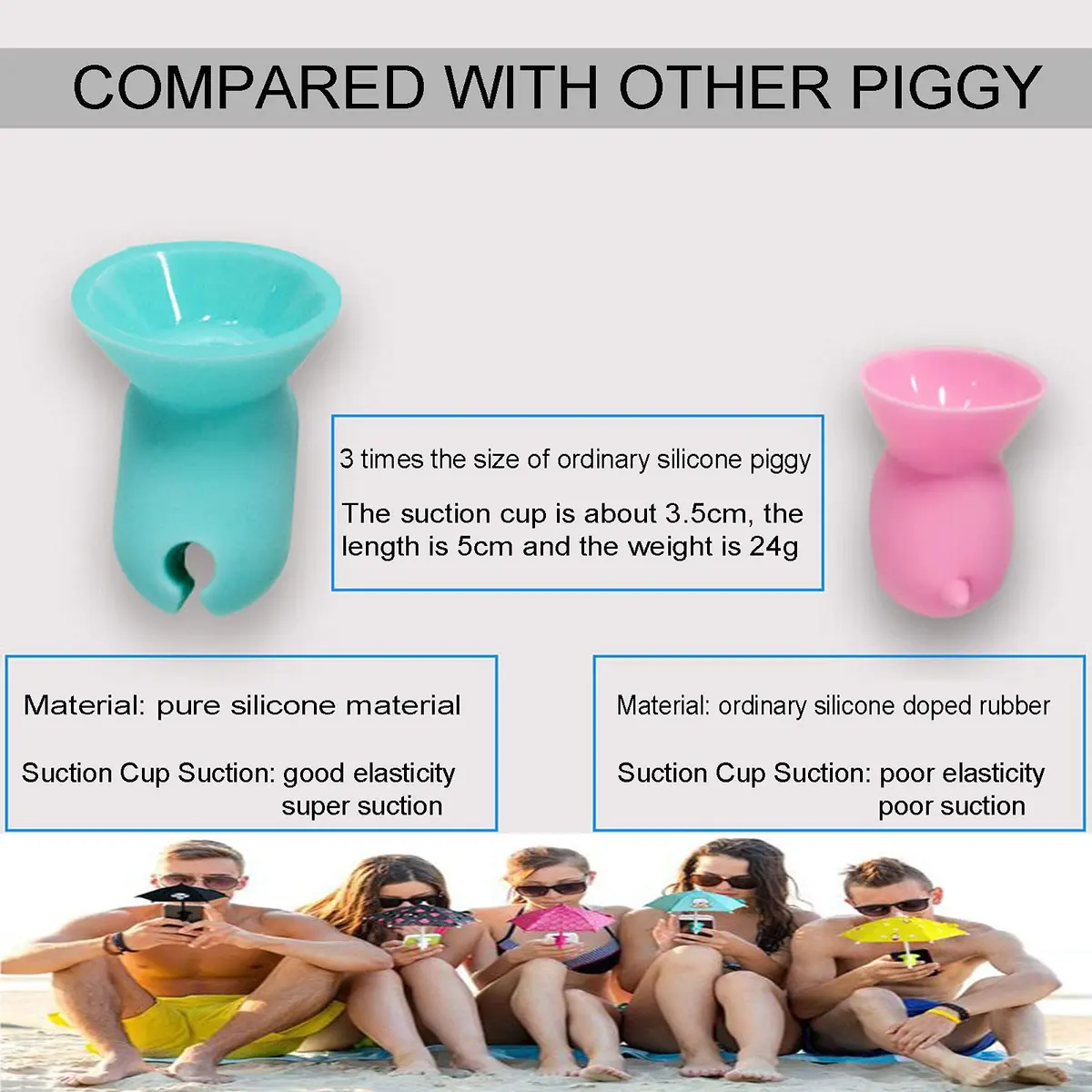 BEITESTAR Phone Umbrella for Sun, Cell Phone Umbrella Sun Shade with Adjustable Piggy Suction Cup Stand for iPhone, iPad, Gopro | Unique Sunshade & Phone Holder - view 5