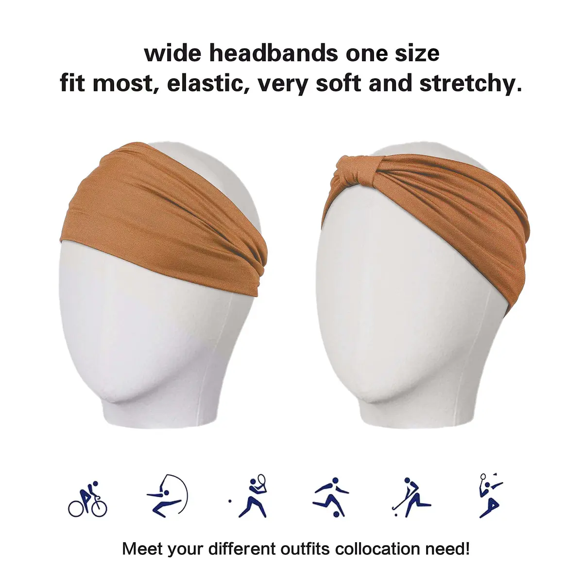 GiLi 2 Pack Wide Headbands for Women 5.5-inch | Sweat-wicking, Non Slip, Soft Cotton - view 5