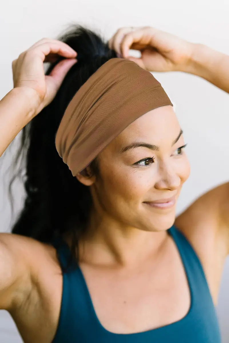 GiLi 2 Pack Wide Headbands for Women 5.5-inch | Sweat-wicking, Non Slip, Soft Cotton - view 3
