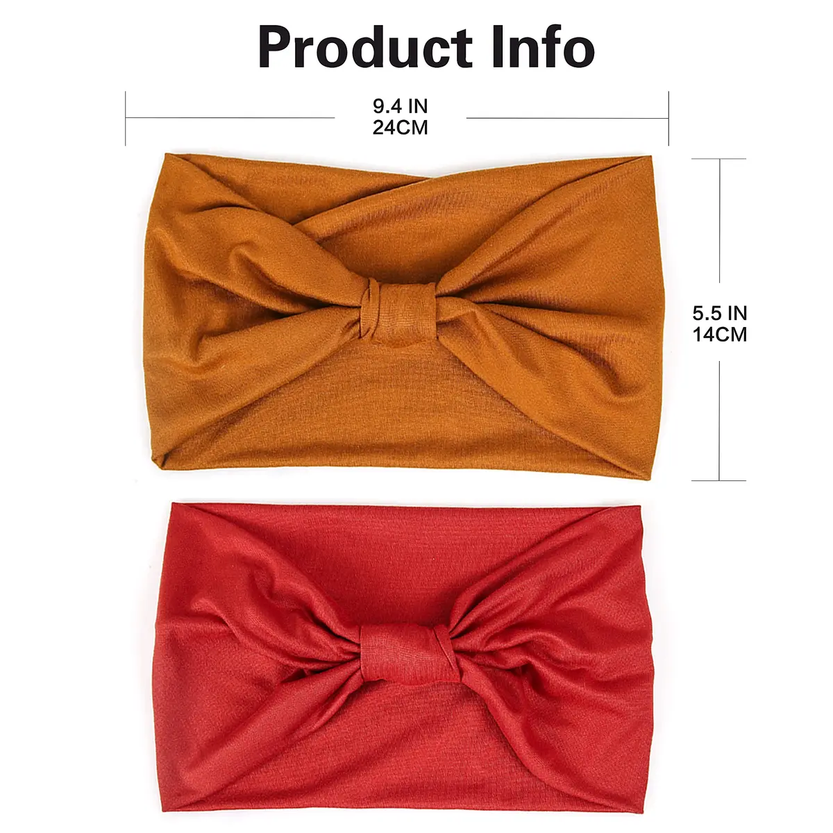 GiLi 2 Pack Wide Headbands for Women 5.5-inch | Sweat-wicking, Non Slip, Soft Cotton - view 4