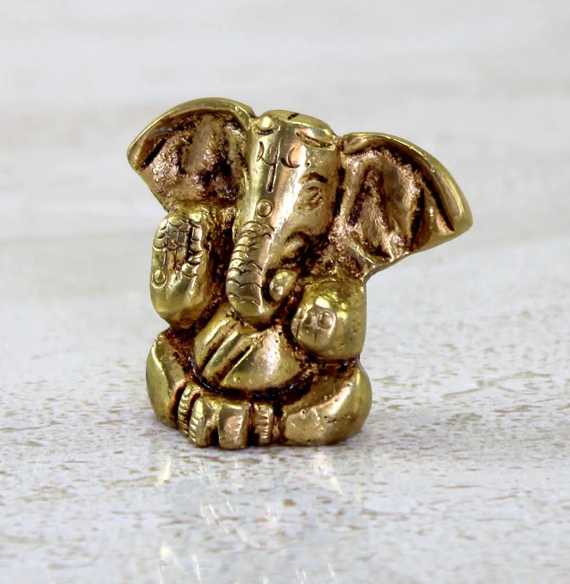 eSplanade Brass Ganesha Idol 3.5cm (1.38") | Handmade for Car Dashboard & Desk Decor - view 5