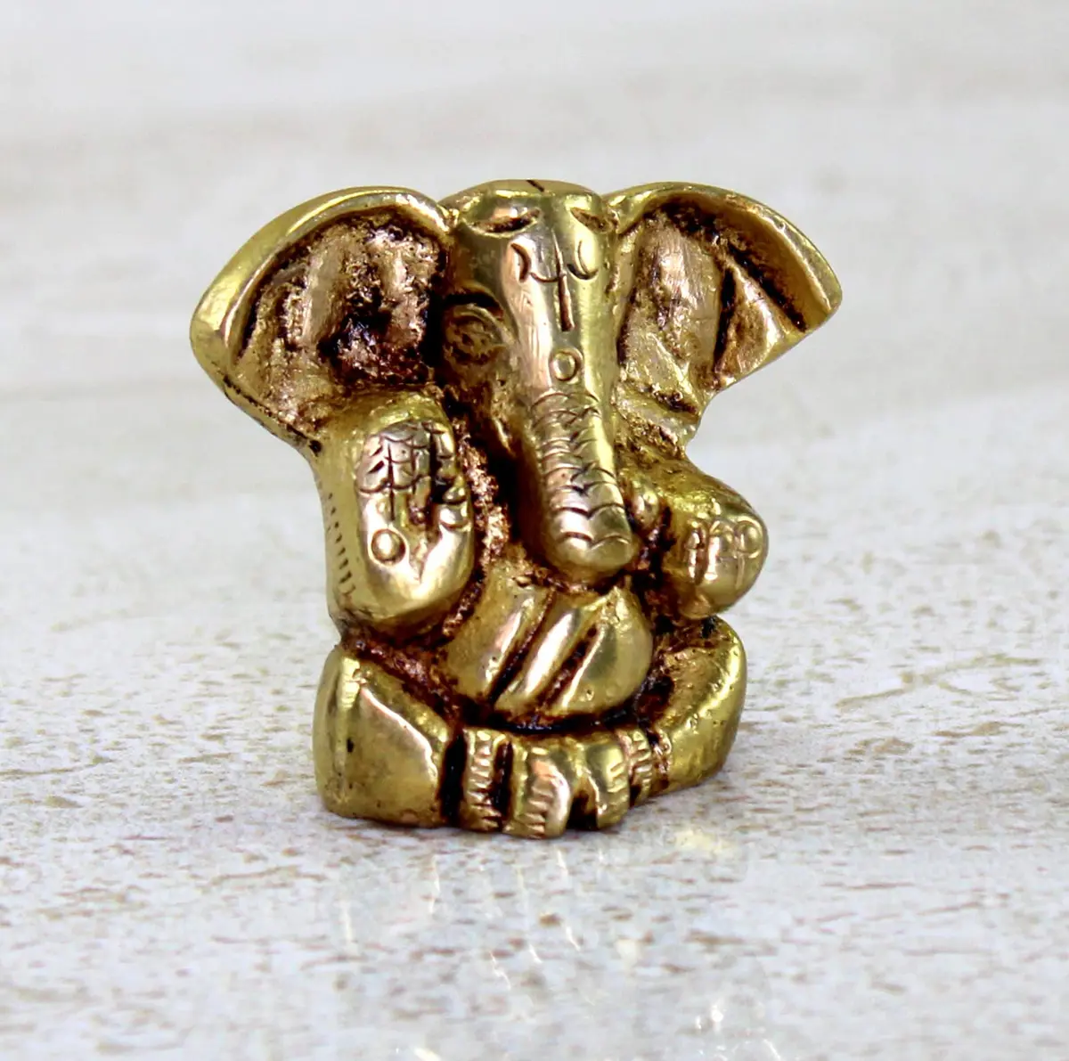 eSplanade Brass Ganesha Idol 3.5cm (1.38") | Handmade for Car Dashboard & Desk Decor - view 4