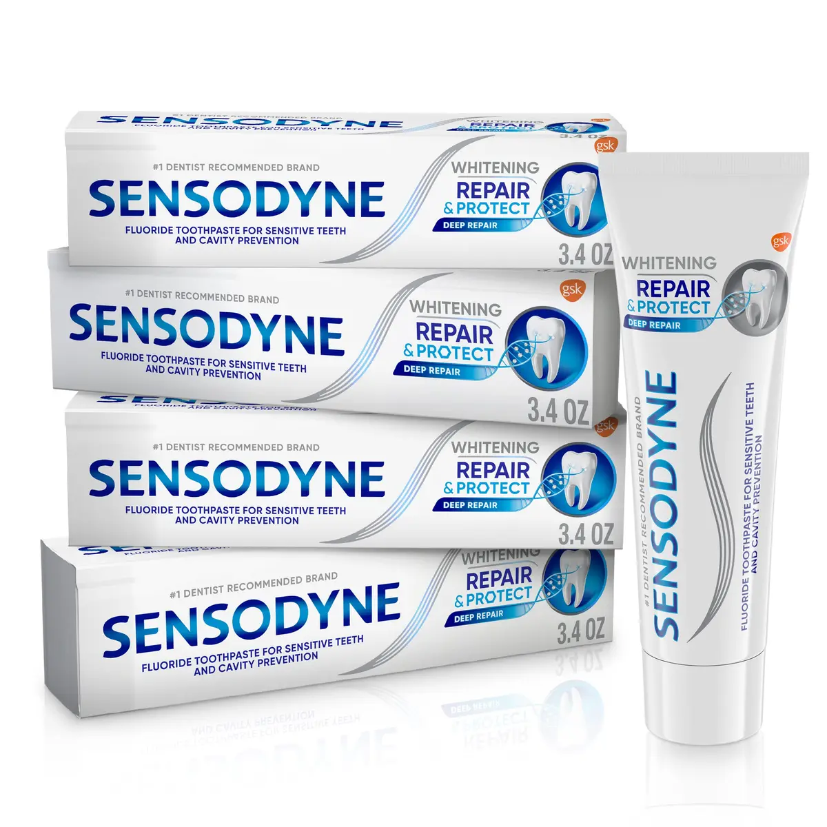 Sensodyne Repair and Protect Whitening Toothpaste 13.6 oz (480g) | Clinically Proven Sensitivity Relief - main product image