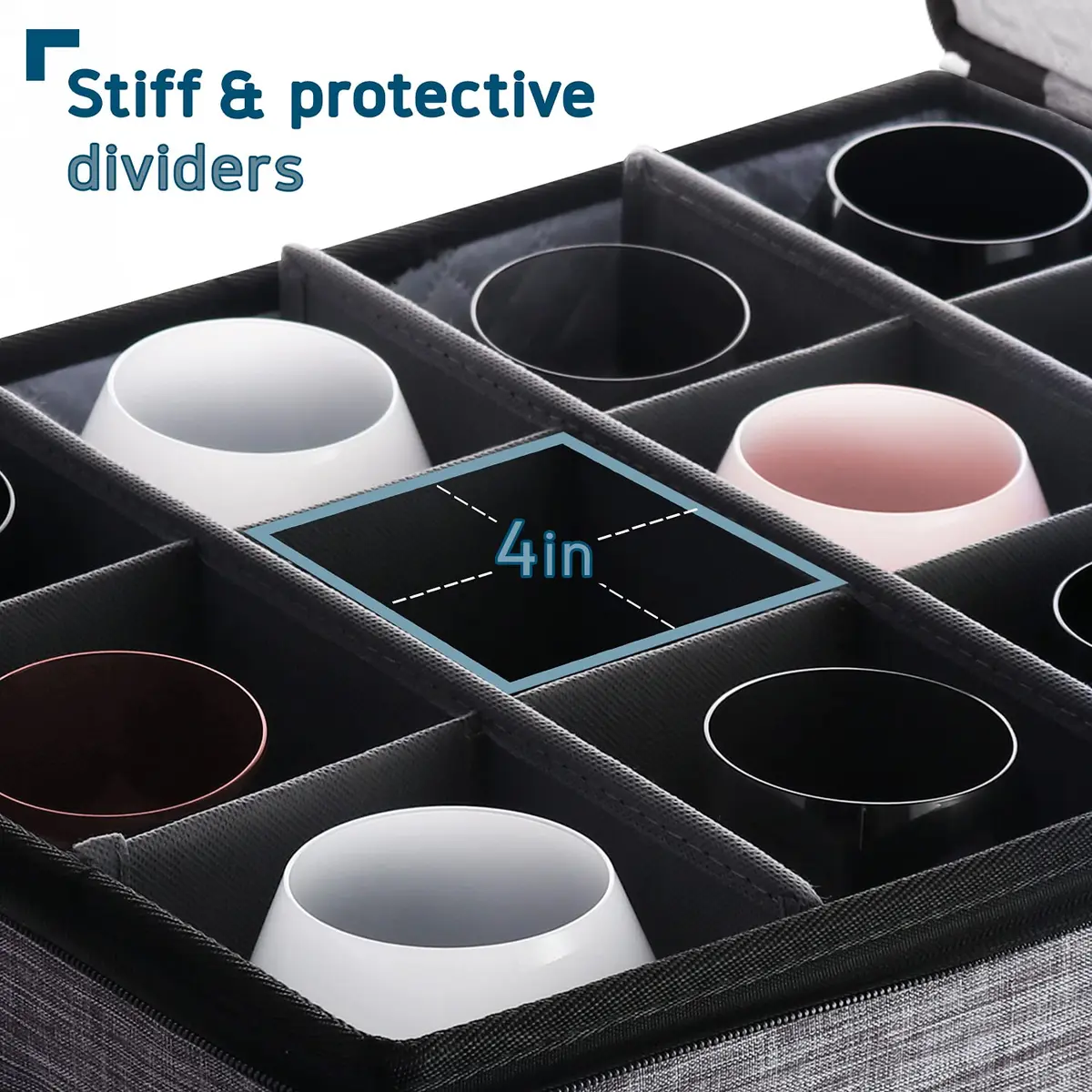 STORAGEBUD Wine Glass Storage Box with Dividers 12 Cups | Padded & Stackable for Moving & Seasonal Storage - view 4