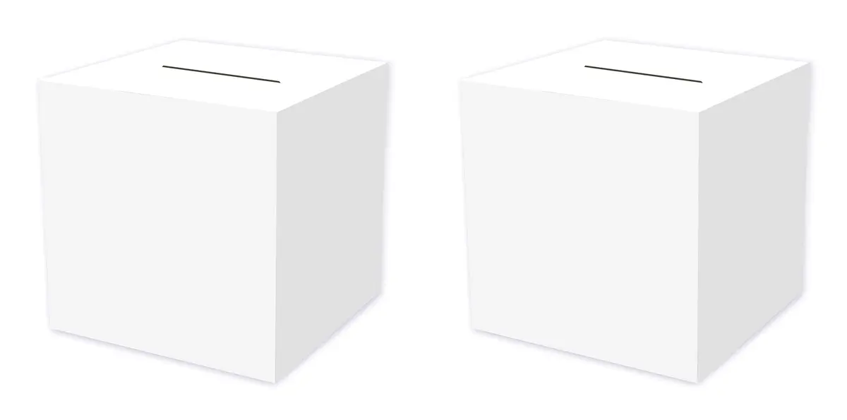 Beistle White Card Box Holders 2 Piece 30.48cm x 30.48cm (12" x 12") | Customizable for Any Celebration - main product image