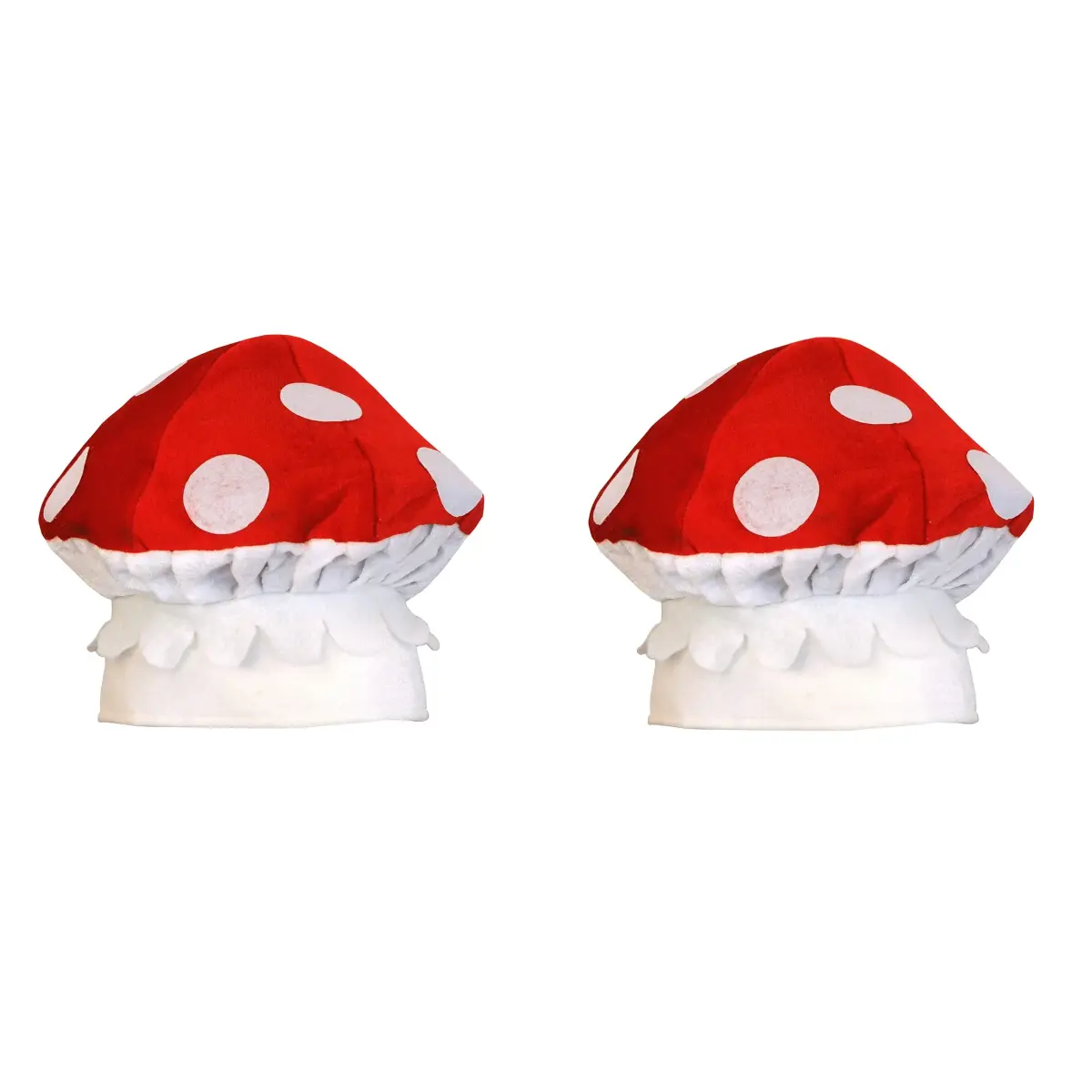 Beistle Unisex Plush Mushroom Hats 2 Pieces | Fun Arcade Party Supplies - main product image