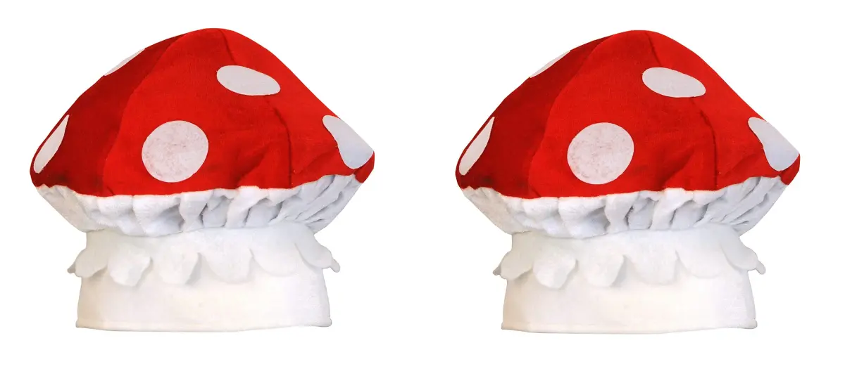 Beistle Unisex Plush Mushroom Hats 2 Pieces | Fun Arcade Party Supplies - main product image