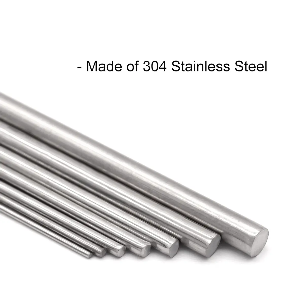 VictorsHome 304 Stainless Steel Round Rod 1mm x 200mm | DIY Crafts Metal Shaft Bar Stock (10pcs, Silver) - view 3