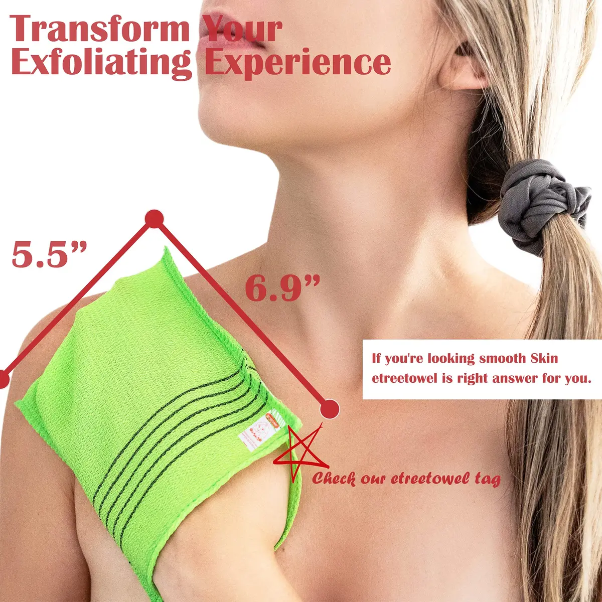 etreetowel Korean Exfoliating Bath Washcloth Mitts 30 Pack | Premium Viscose Rayon for Smooth Skin - view 2