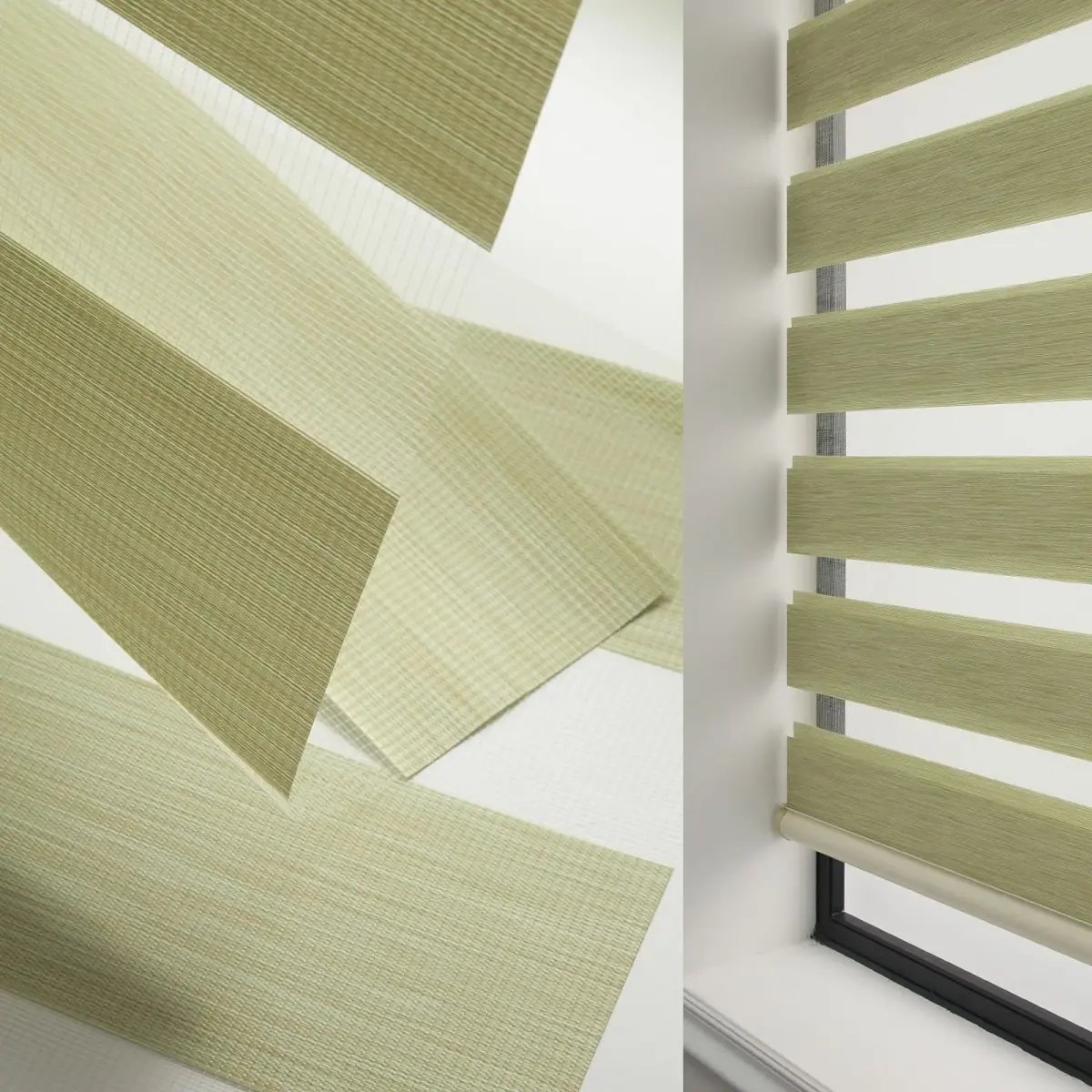 ACMEART Motorized Light Filtering Zebra Blinds with Remote, Lemon Green | Smart Window Shades for India - view 7