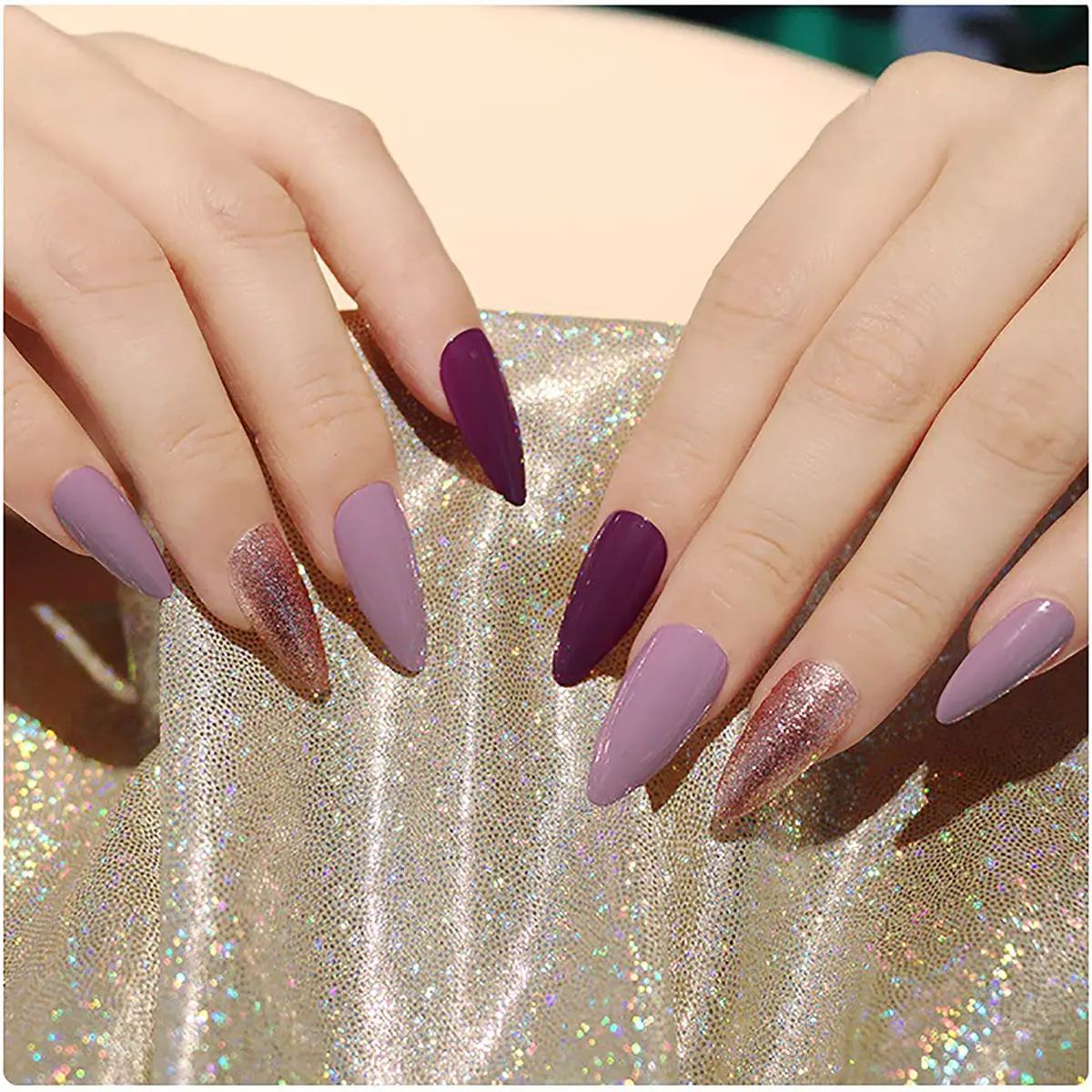 Ohlove False Nail Tips 500Pcs Medium Almond Full Cover Clear Acrylic Nails for DIY Nail Art, 10 Sizes - view 4