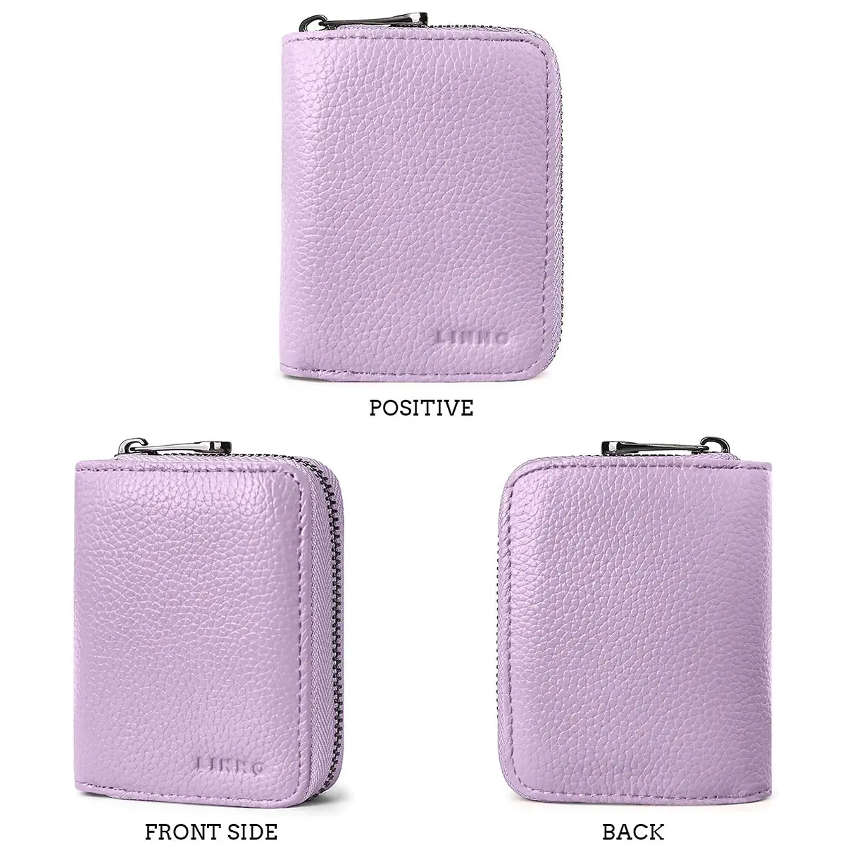 Linno RFID 20 Slots Credit Card Wallet Genuine Leather Small Wallet for Women or Men with Zipper | RFID Blocking & Large Capacity - view 5
