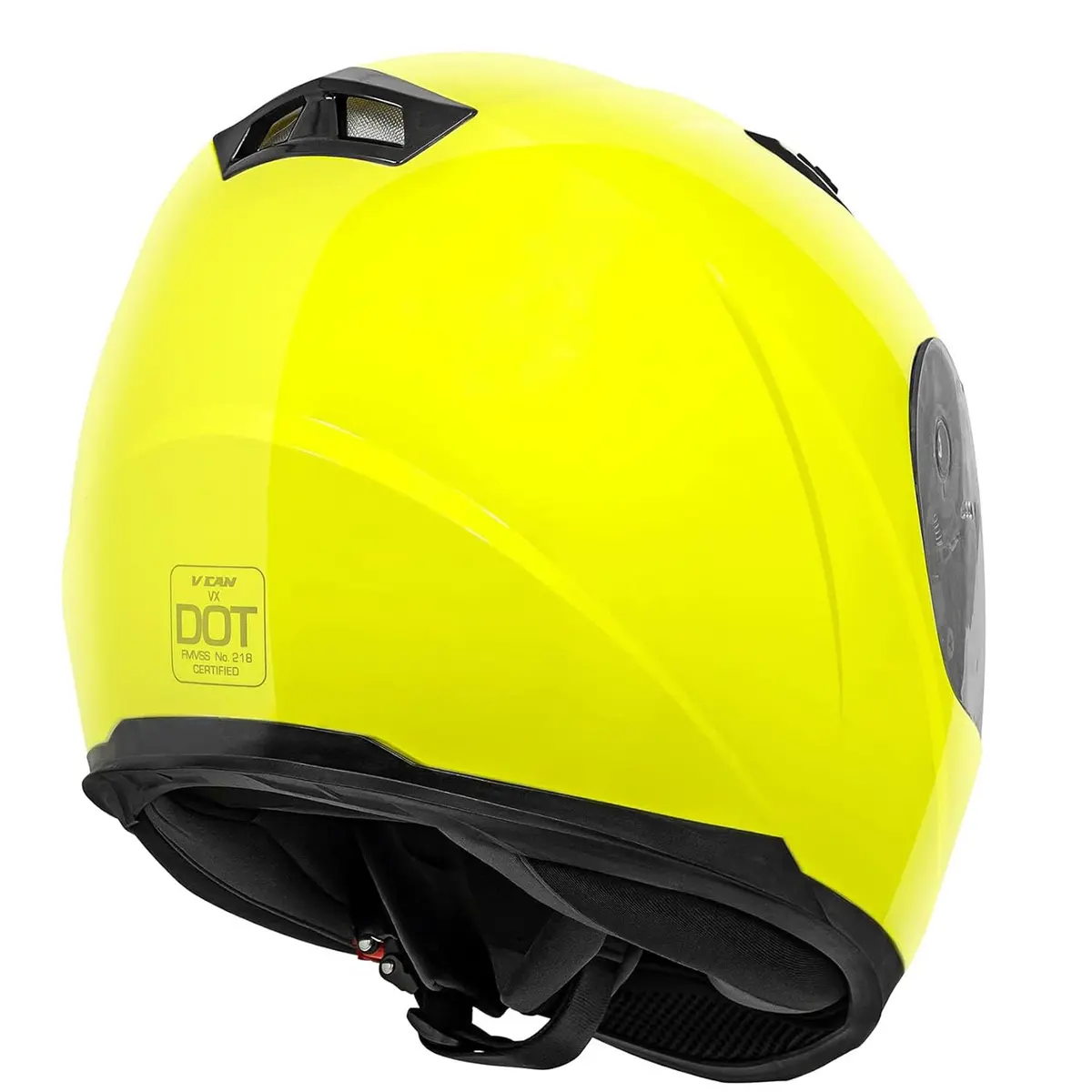 VCAN VX Full Face Motorcycle Helmet Yellow Large | Lightweight DOT & ECE Approved - view 4