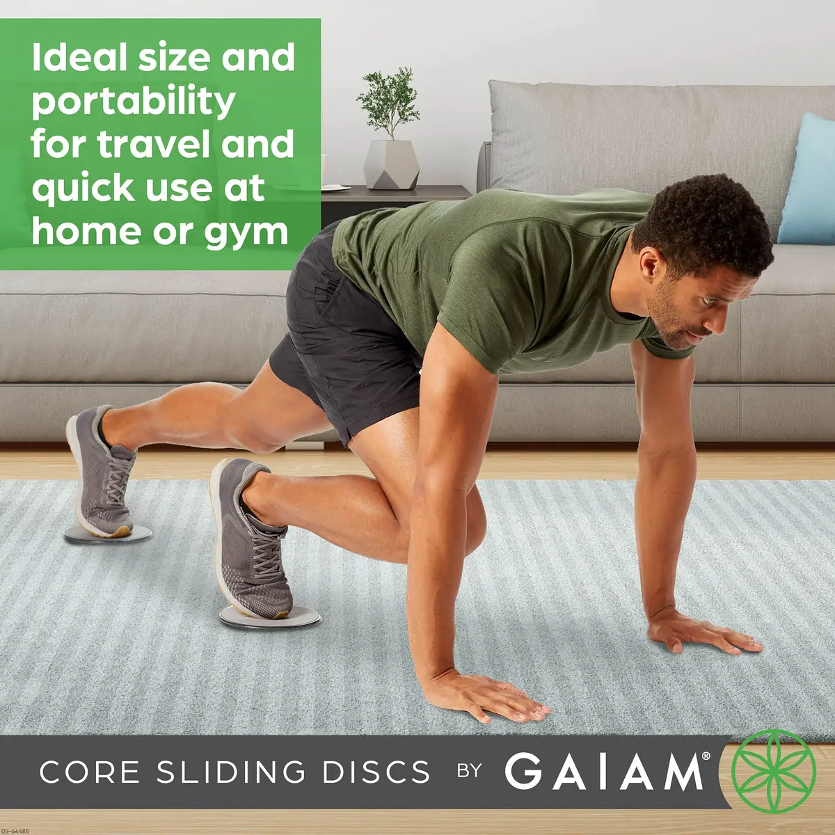 Gaiam Core Sliding Discs, Dual-Sided Ab Sliders, Set of 2 | Reversible for Carpet & Hard Floors - view 3