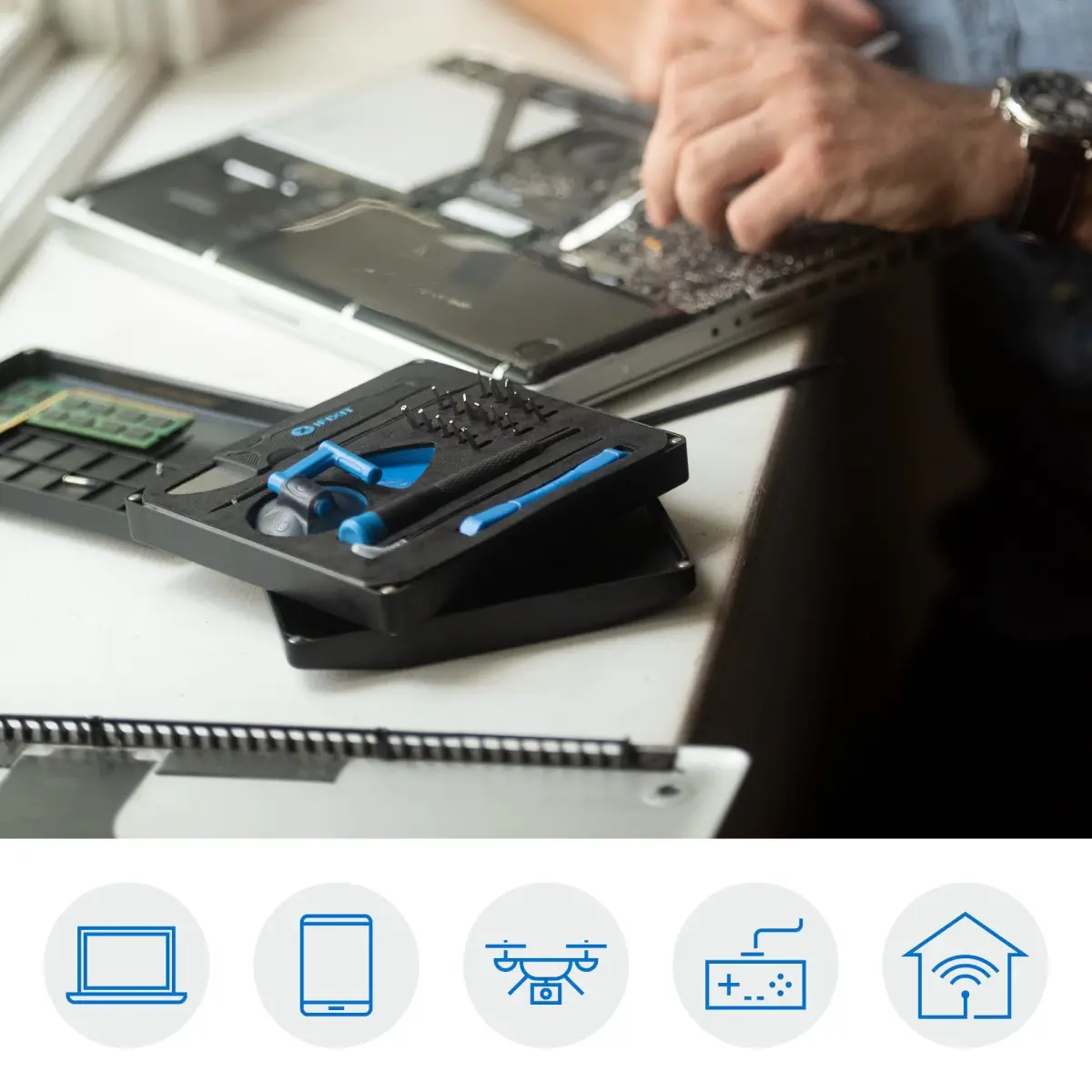 iFixit Essential Electronics Toolkit - PC, Laptop, Phone Repair Kit | 16 Precision Bits & Opening Tools - view 3