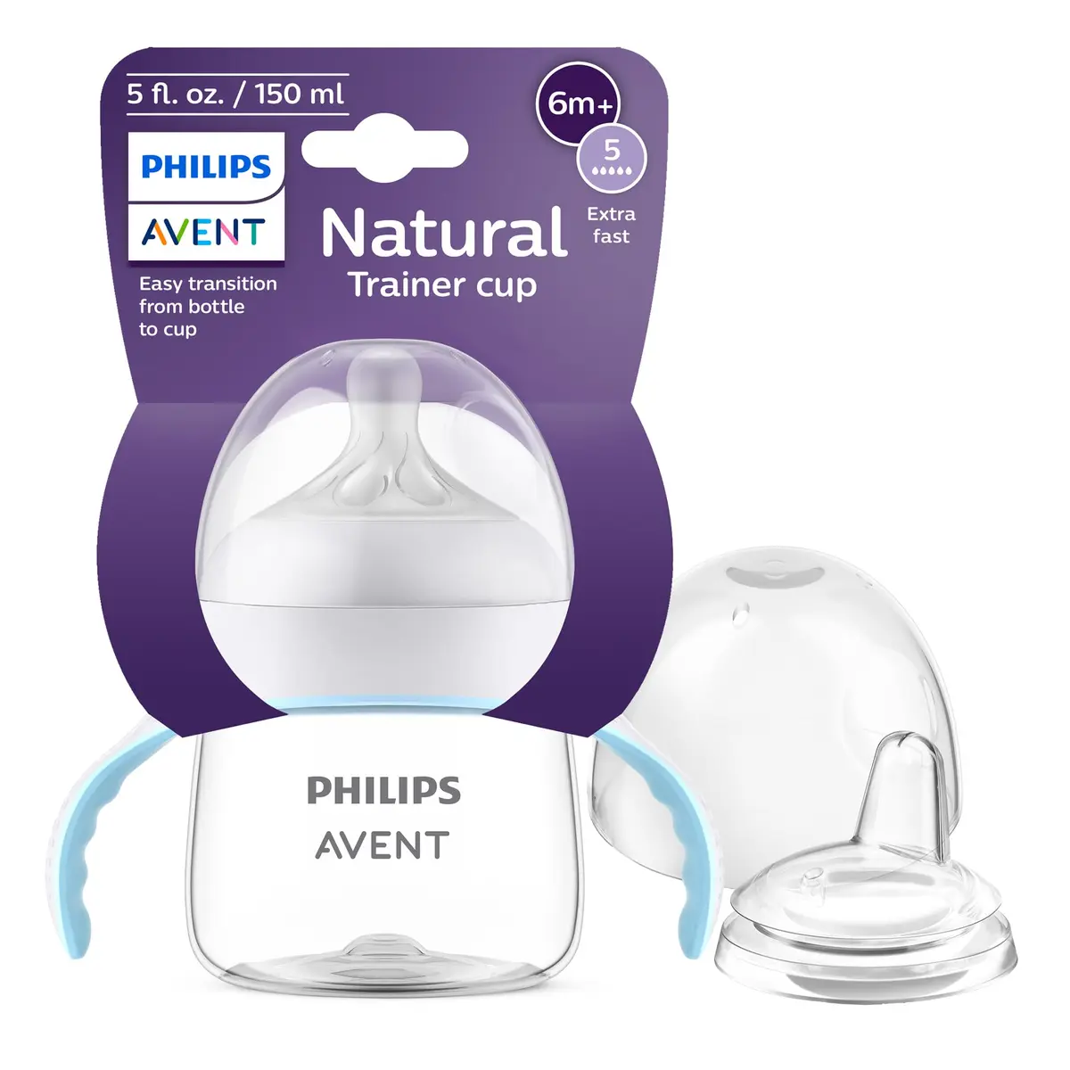Philips Avent Natural Trainer Cup 150ml (5 oz) | BPA-Free Baby Transition Cup with Soft Spout - main product image