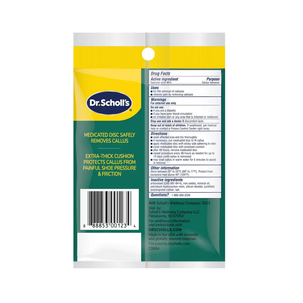 Dr. Scholl's Extra Thick Callus Remover Discs 4 Count | Medicated Pads for Softening Hard Calluses and All-Day Pain Relief - view 7