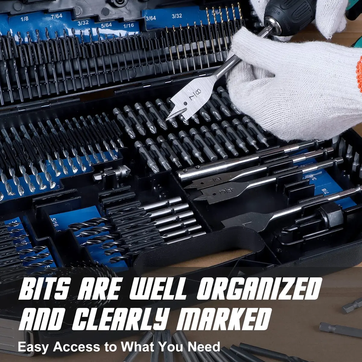 COMOWARE 246-Piece Drill Bit and Screwdriver Set | For Wood, Metal, Masonry, Cement & Screws - view 8