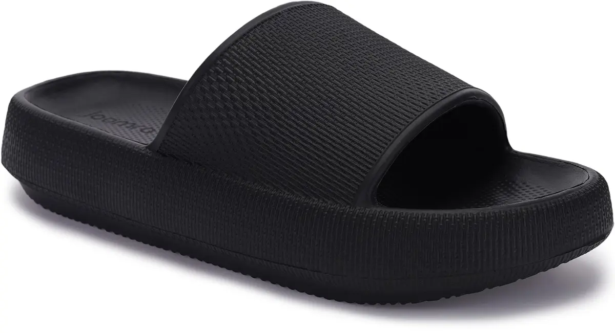 Joomra Black Pillow Slippers for Women & Men | 25.4cm (10"-11.5" W / 9"-10" M) - main product image