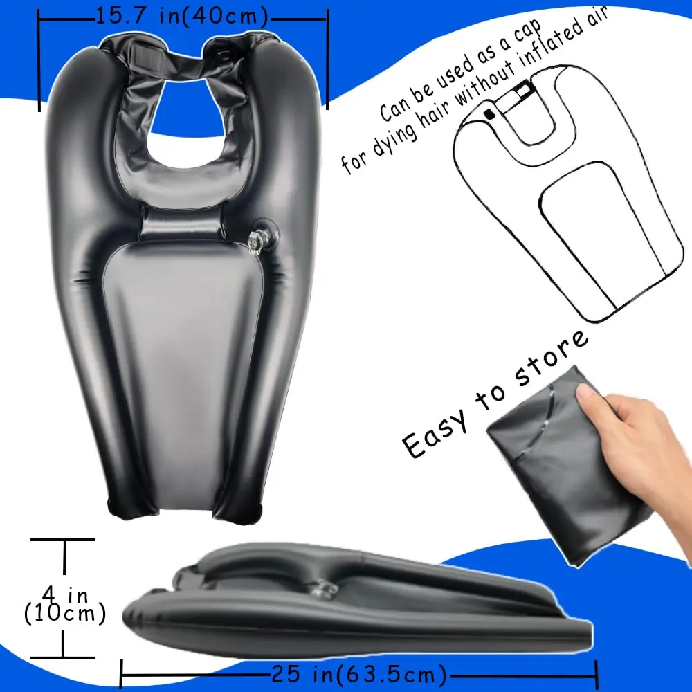 HousewoW Inflatable Shampoo Bowl for Bedside & In-Bed Hair Washing | 60cm (23.6in) Length - view 5