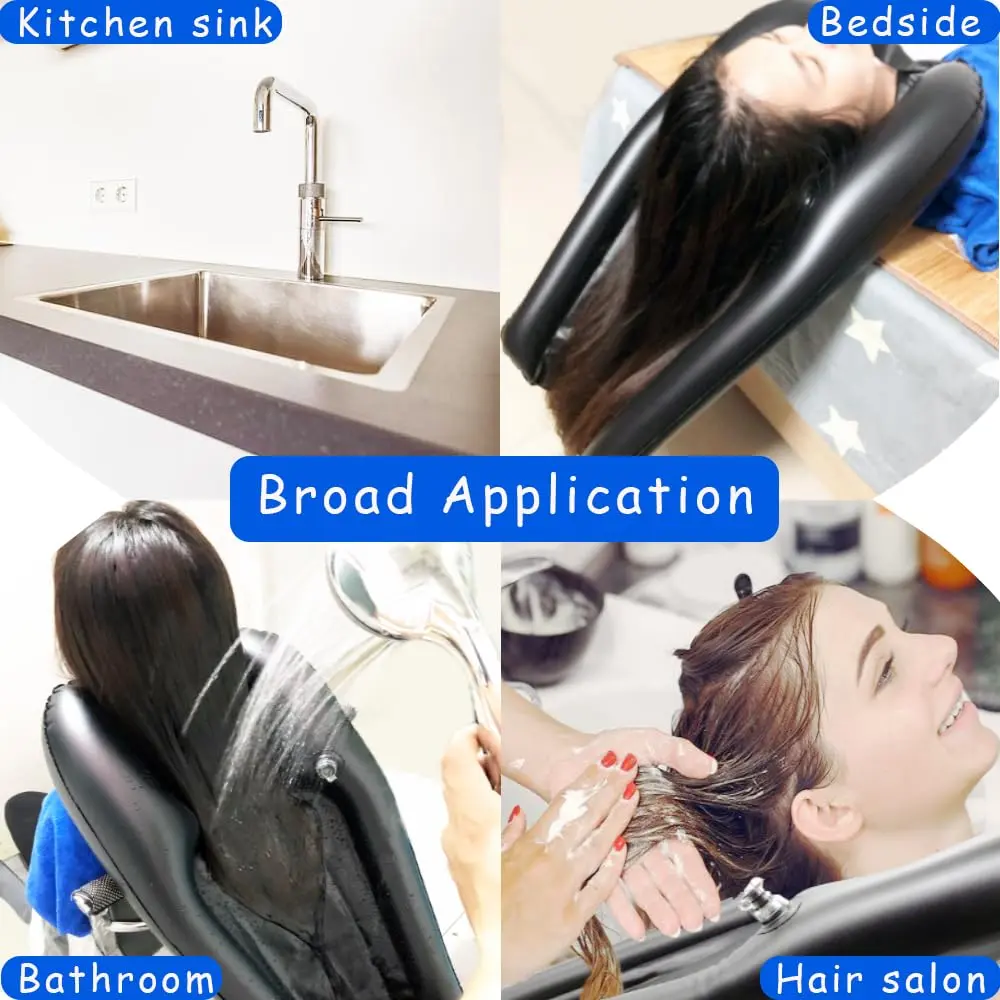 HousewoW Inflatable Shampoo Bowl for Bedside & In-Bed Hair Washing | 60cm (23.6in) Length - view 6