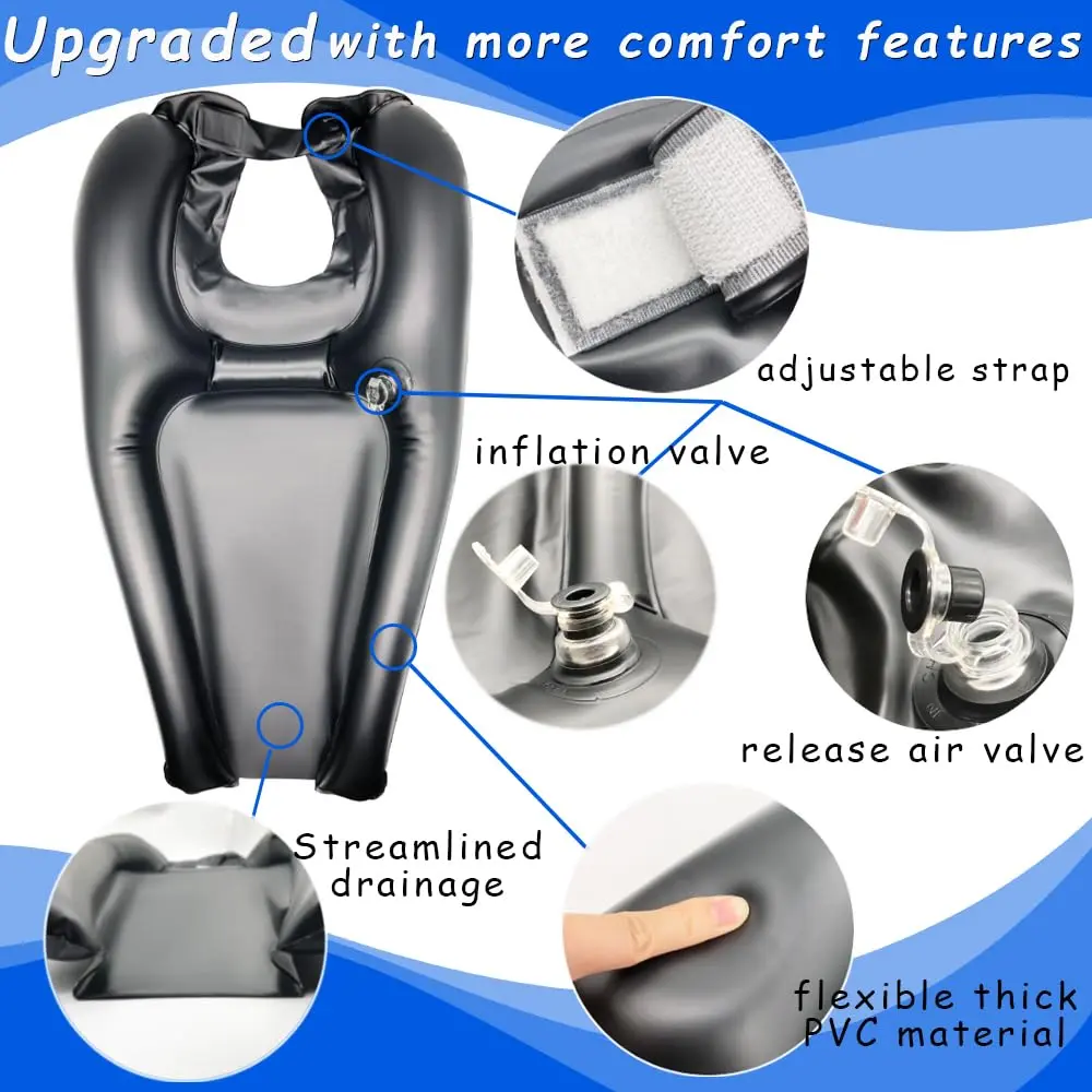 HousewoW Inflatable Shampoo Bowl for Bedside & In-Bed Hair Washing | 60cm (23.6in) Length - view 4