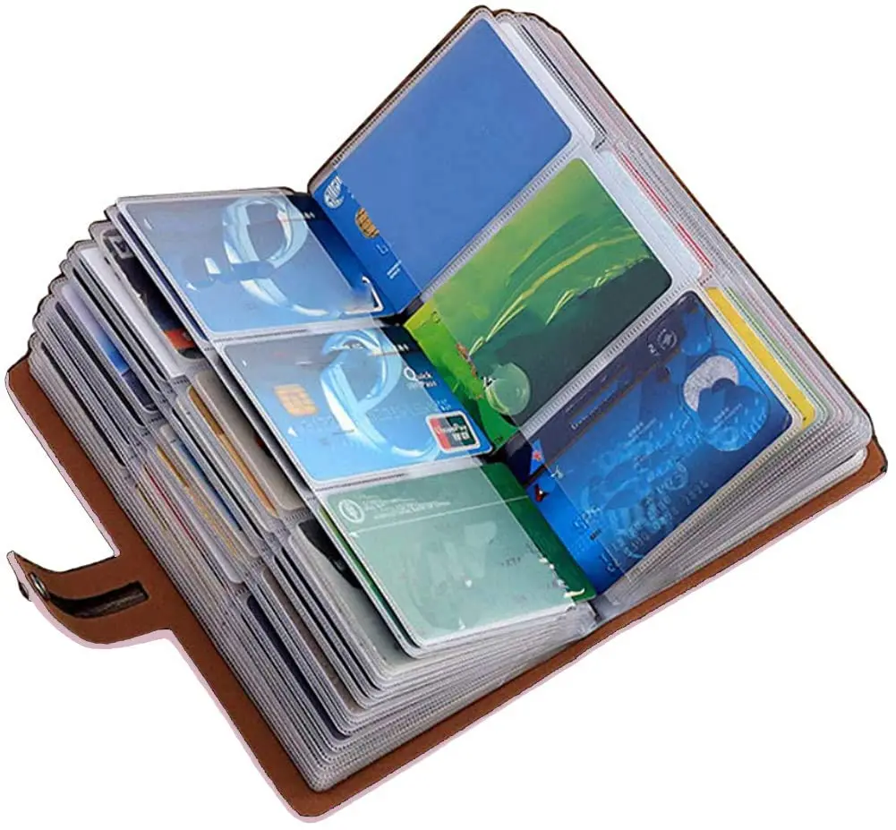 JERLA RFID Credit Card Holder Book, Leather Business Card Organizer for Women Men 96 Card Slots | RFID Blocking - view 2
