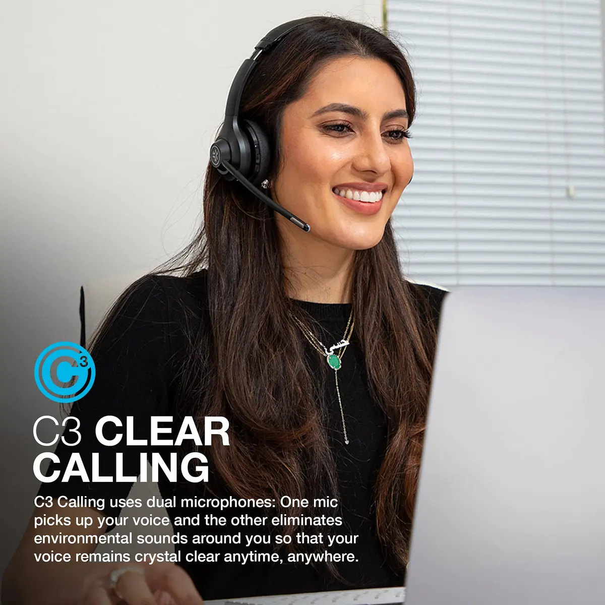 JLab Go Work Wireless Headset with Microphone | 45+ Hour Playtime, Bluetooth Multipoint, Wired/Wireless - view 4