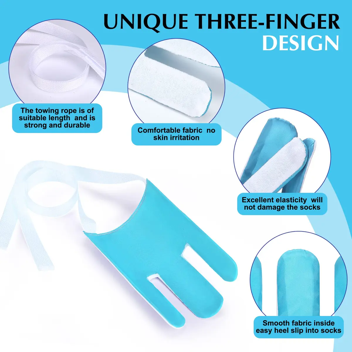 CAidRE Sock Aid with Three Finger Design for Easy On/Off - Blue | 23.5 cm (9.25 in) - view 4