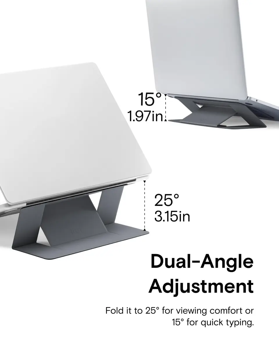 MOFT Invisible Slim Laptop Stand Grey | Adjustable & Reusable for Up to 15.6" - view 5