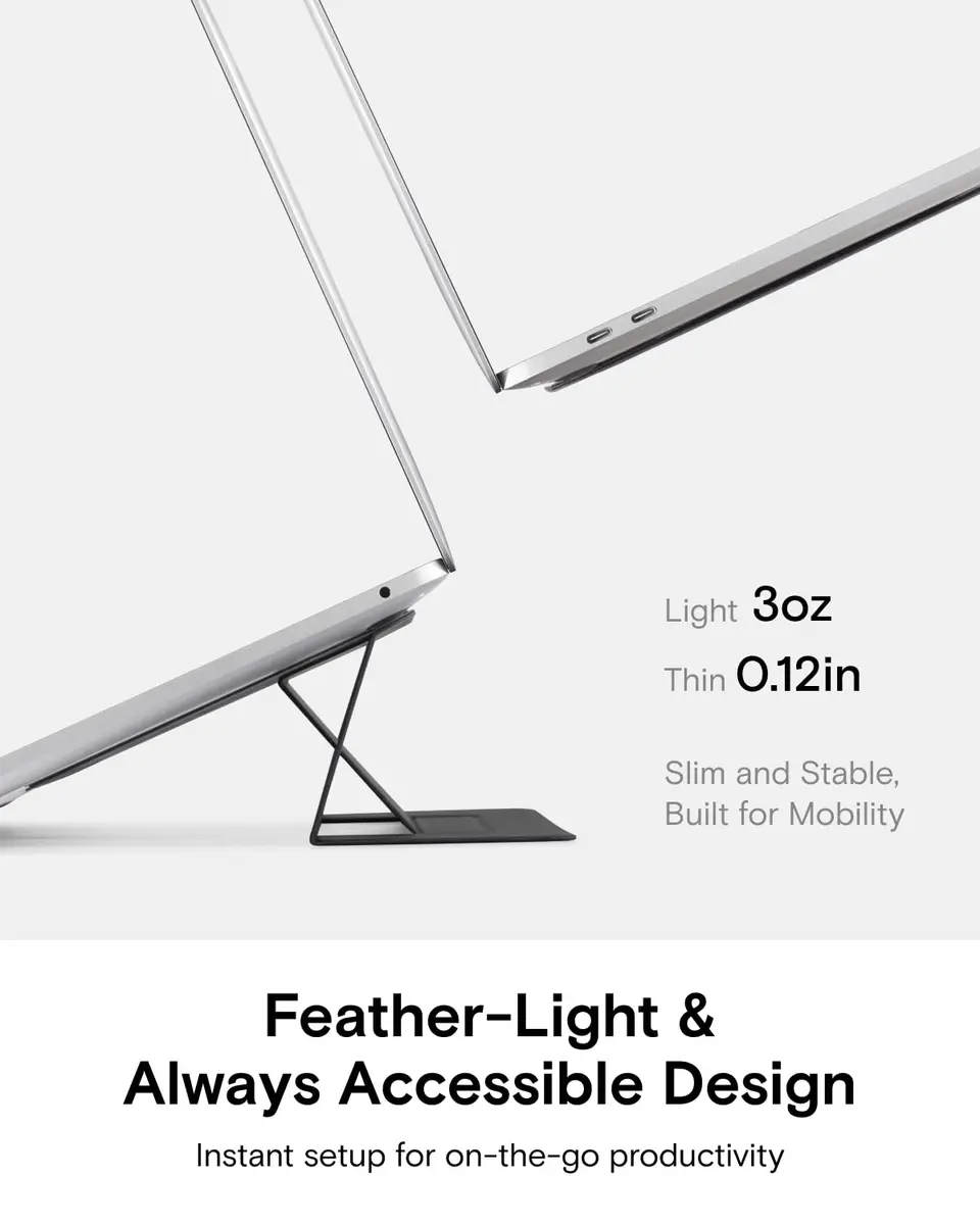MOFT Invisible Slim Laptop Stand Grey | Adjustable & Reusable for Up to 15.6" - view 2