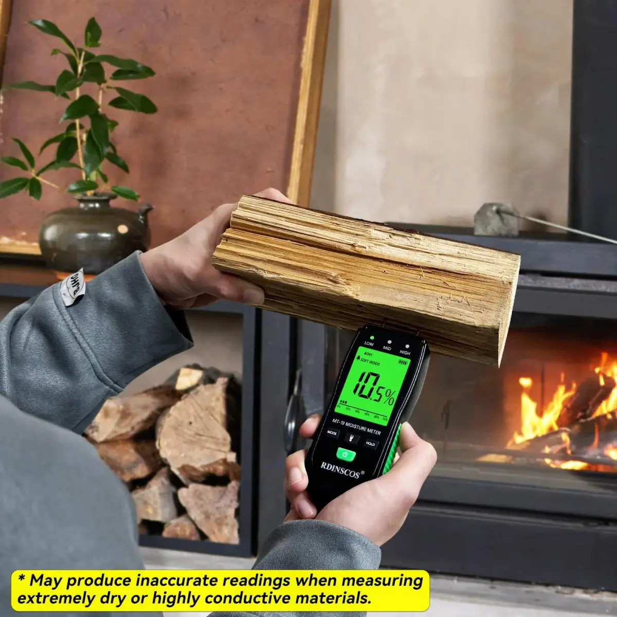 RDINSCOS Pin-Type Wood Moisture Meter with Backlit LCD & Extra Pins | 12cm (4.72in) Length - view 7