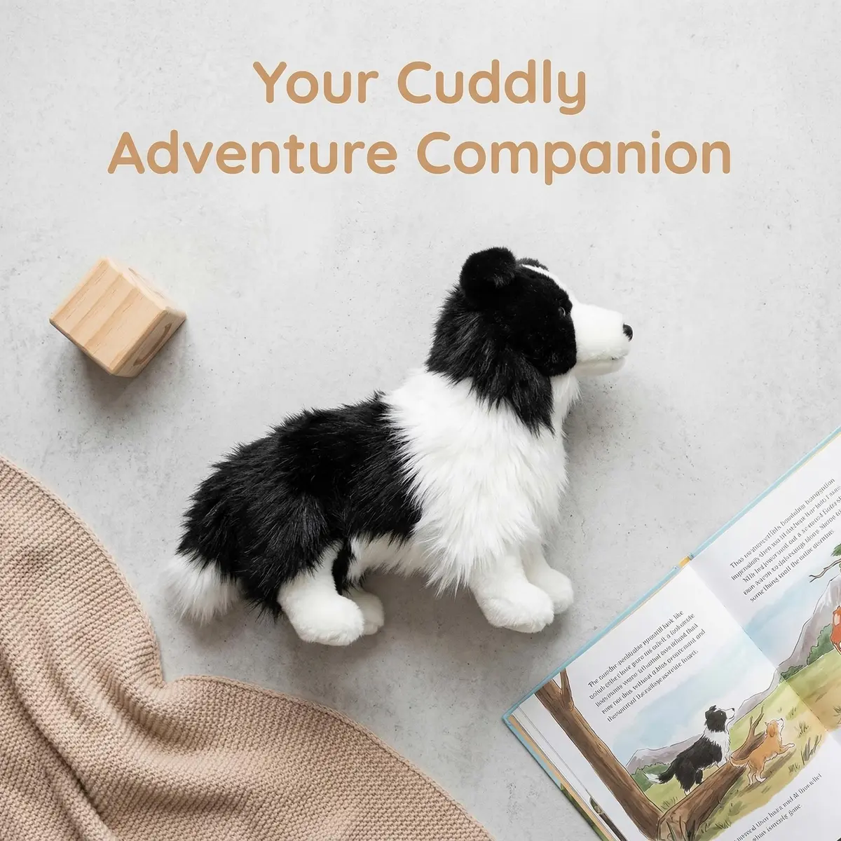 ZHONGXIN MADE Border Collie Realistic Plush Toy 25.4cm (10 inches) | ASTM-Tested Toy Figure - view 4