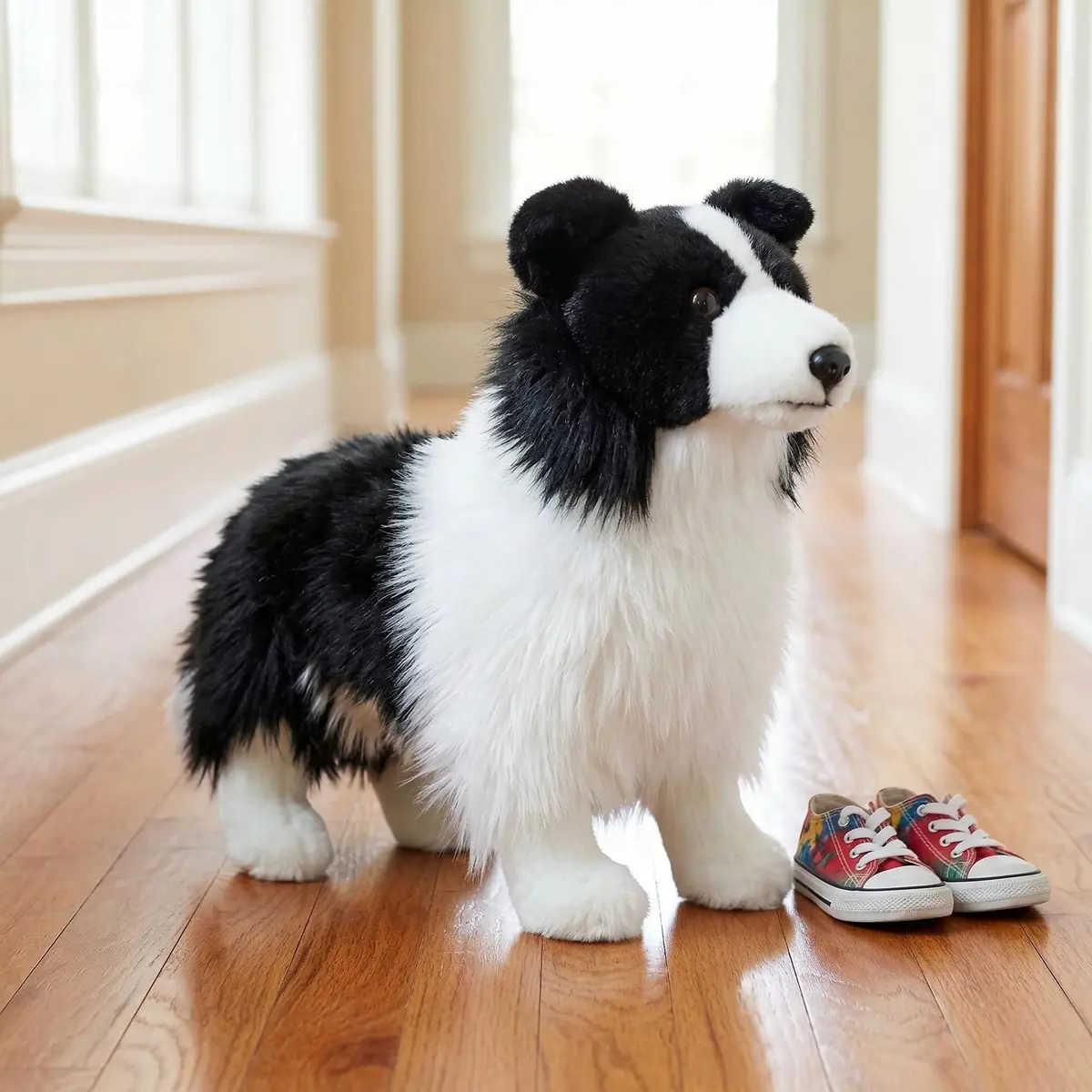 ZHONGXIN MADE Border Collie Realistic Plush Toy 25.4cm (10 inches) | ASTM-Tested Toy Figure - view 5