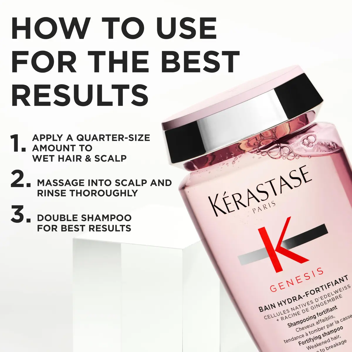 KÉRASTASE Genesis Hydra-Fortifiant Shampoo – For Weak Hair, 16.9 Fl Oz | Fortifies & Nourishes - view 5
