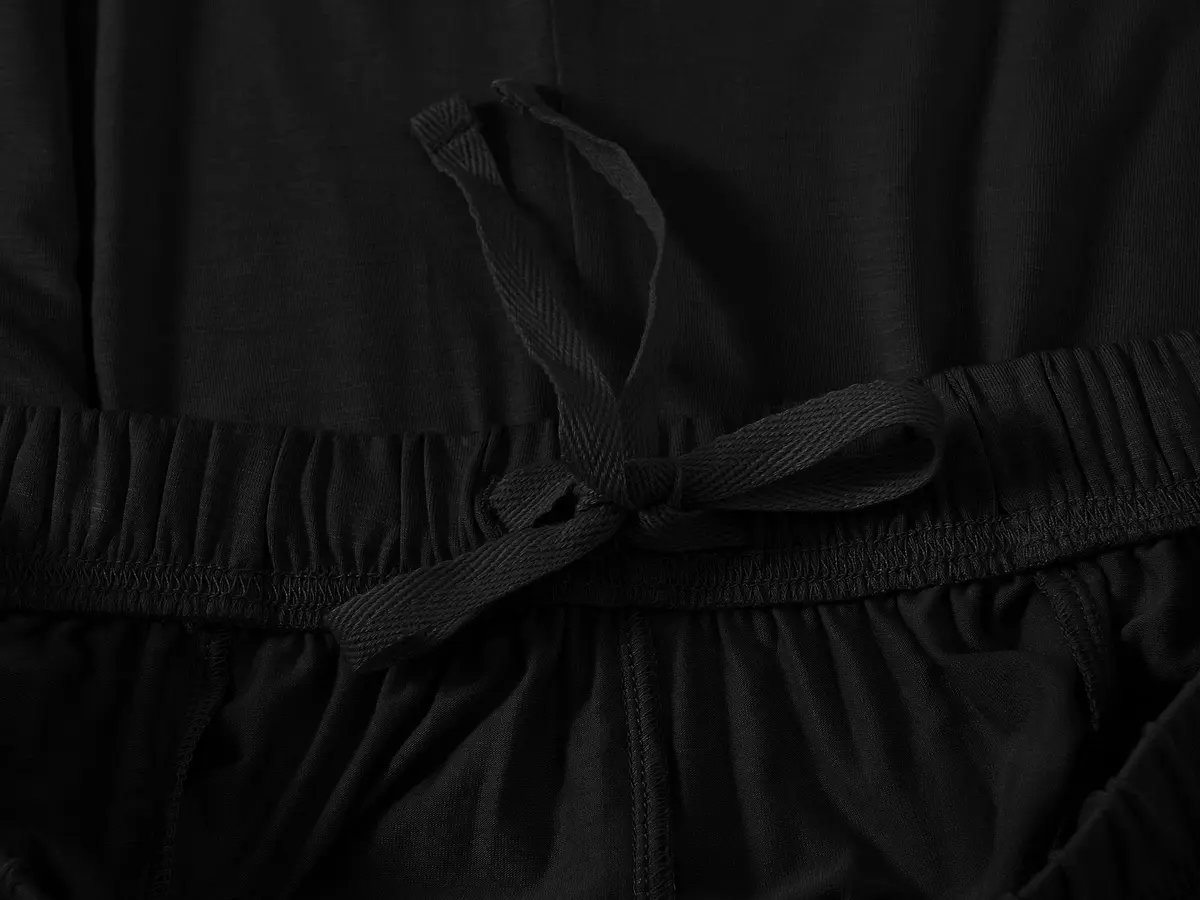 MoFiz Men's Pajama Set Short Sleeve T-Shirt Shorts Lightweight Soft Summer Casual 2 Piece Set Black XL | Elastic Waist & Moisture Wicking - view 6