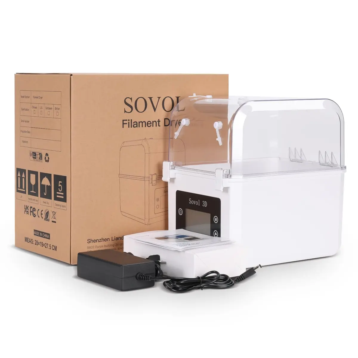 Sovol Filament Dryer 2026, SH01 Filament Dehydrator 3D Printer Spool Holder | Keep Filament Dry & Improve Prints - view 9