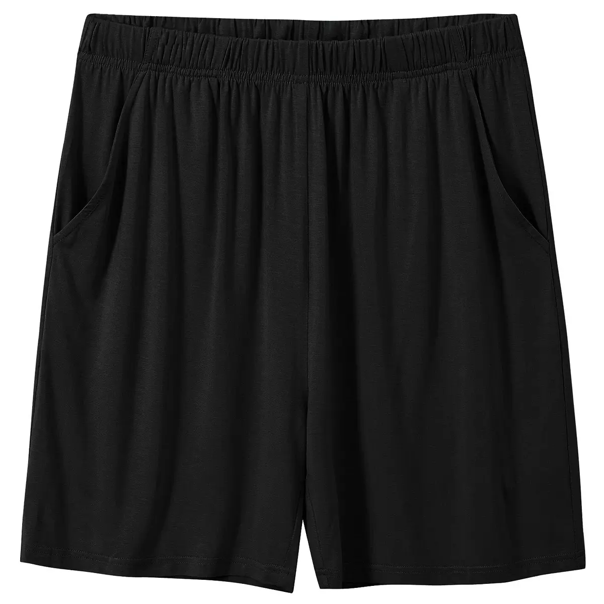 MoFiz Men's Short Sleeve Pajama Set with Shorts | Lightweight Summer Loungewear (Black, Large) - view 4